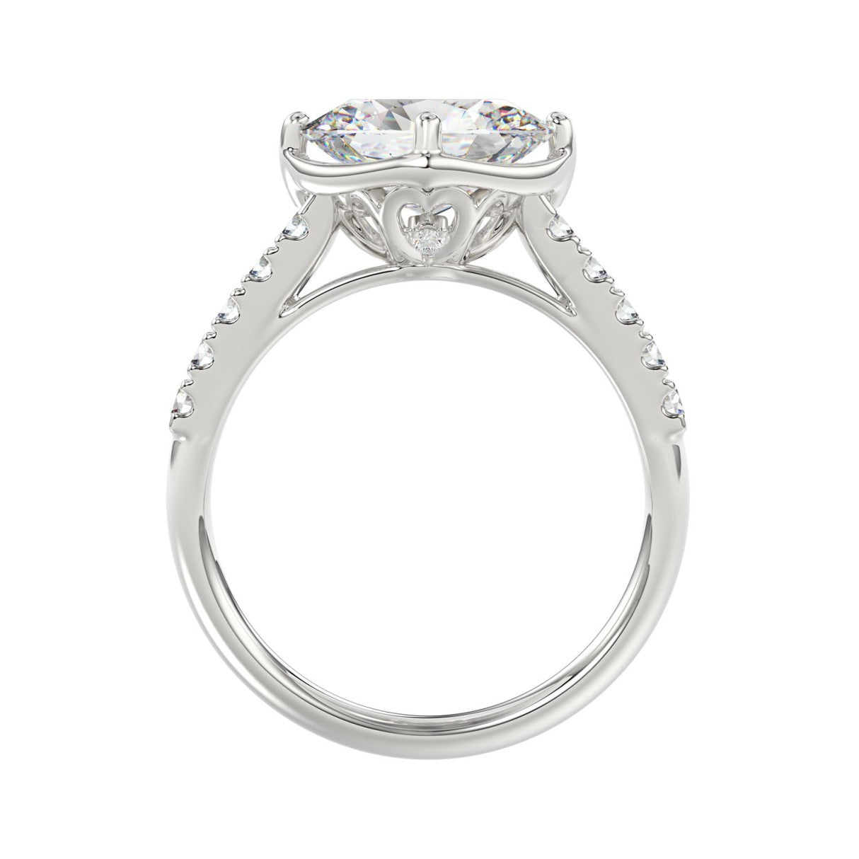 Ladies 14K White Gold Ladies Elegance- Bridal Set  3 3/4CT Round & Oval Diamonds 2.00CT Oval Center stone (Color F-G -Clarity VS1/VS2)