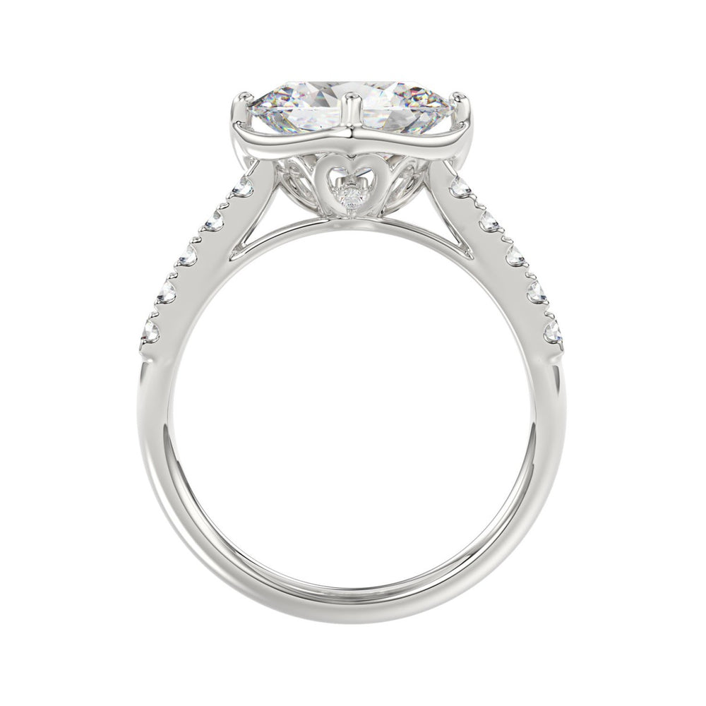 Ladies 14K White Gold Ladies Elegance- Bridal Set  3 3/4CT Round & Oval Diamonds 2.00CT Oval Center stone (Color F-G -Clarity VS1/VS2)