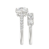Ladies 14K White Gold Ladies Elegance- Bridal Set  3 3/4CT Round & Oval Diamonds 2.00CT Oval Center stone (Color F-G -Clarity VS1/VS2)