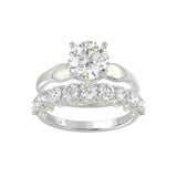 14K WHITE GOLD 3 5/8CT ROUND DIAMOND LADIES BRIDAL SET (CENTER STONE ROUND DIAMOND 2CT)