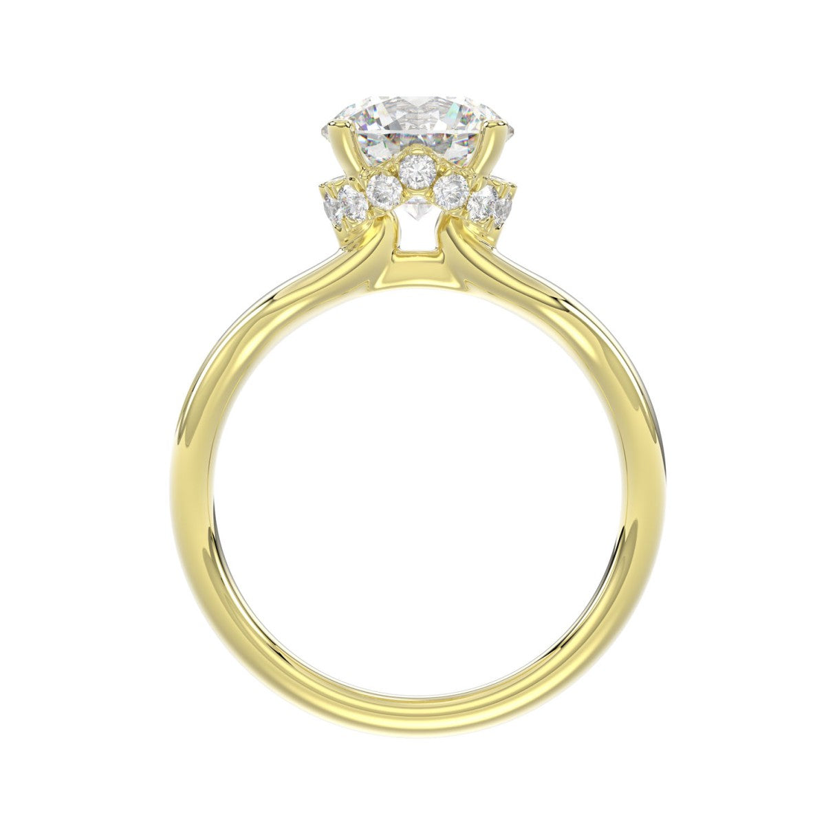 14K YELLOW GOLD 3 5/8CT ROUND DIAMOND BRIDAL SET (CENTER STONE ROUND DIAMOND 2CT)