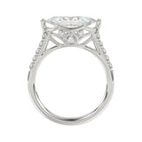 14K WHITE GOLD 3 1/2CT ROUND/MARQUISE DIAMOND LADIES BRIDAL SET (CENTER STONE MARQUISE DIAMOND 2.00CT)