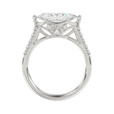14K WHITE GOLD 3 1/2CT ROUND/MARQUISE DIAMOND LADIES BRIDAL SET (CENTER STONE MARQUISE DIAMOND 2.00CT)