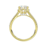 LADIES BRIDAL SET 3 1/2CT ROUND DIAMOND 14K YELLOW GOLD (CENTER STONE ROUND DIAMOND 2.00CT)