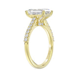 LADIES BRIDAL SET 5.00CT ROUND/EMERALD DIAMOND 14K YELLOW GOLD (CENTER STONE EMERALD DIAMOND 3.00CT)
