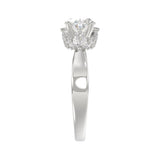 14K WHITE GOLD 2 3/1CT ROUND/PEAR/OVAL DIAMOND LADIES RING (CENTER STONE OVAL DIAMOND 2.00CT)