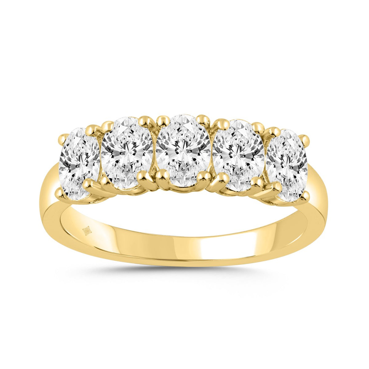 LADIES BAND 1 1/2CT OVAL DIAMOND 14K YELLOW GOLD 
