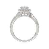 14K WHITE GOLD 2 3/4CT ROUND/MARQUISE DIAMOND LADIES RING (CENTER STONE MARQUISE DIAMOND 2CT)