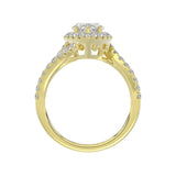 14K YELLOW GOLD 2 3/4CT ROUND/MARQUISE DIAMOND LADIES RING (CENTER STONE MARQUISE DIAMOND 2CT)