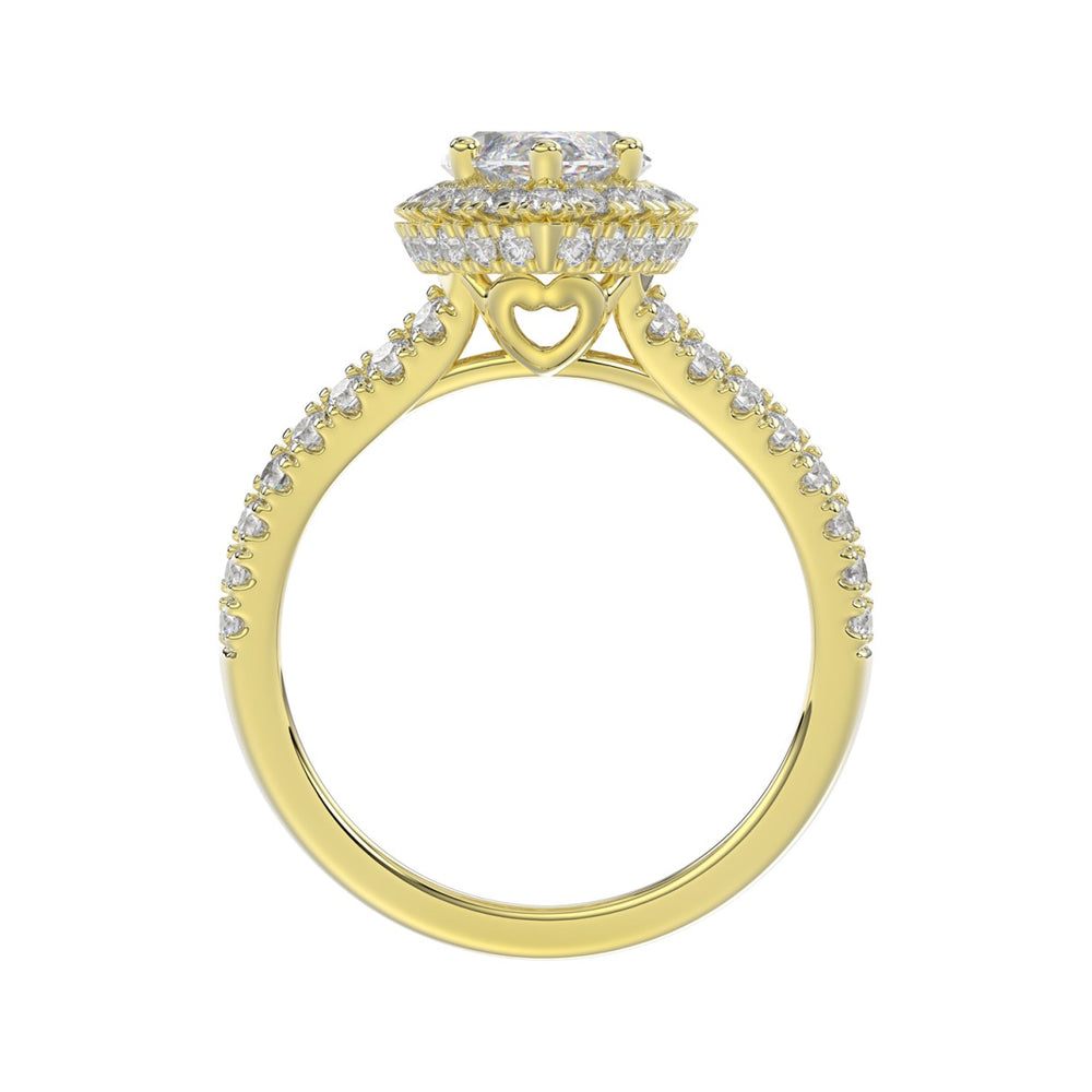 14K YELLOW GOLD 3.00CT ROUND/MARQUISE DIAMOND LADIES RING (CENTER STONE MARQUISE DIAMOND 2CT)