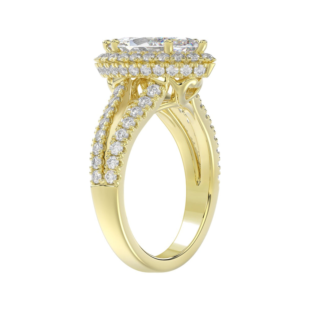 14K YELLOW GOLD 3.00CT ROUND/MARQUISE DIAMOND LADIES RING (CENTER STONE MARQUISE DIAMOND 2CT)