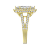 14K YELLOW GOLD 3.00CT ROUND/MARQUISE DIAMOND LADIES RING (CENTER STONE MARQUISE DIAMOND 2CT)