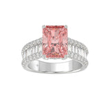 14K WHITE GOLD 4.00CT ROUND/RADIANT/BAGUETTE DIAMOND LADIES RING  (CENTER STONE RADIANT DIAMOND 3CT)