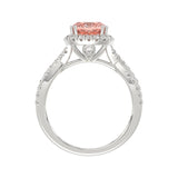 14K WHITE GOLD 2 1/2CT ROUND/CUSHION DIAMOND LADIES BRIDAL SET (CENTER STONE CUSHION PINK DIAMOND 2.00CT)