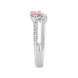 ETERNAL BLUSH COLLECTION 14K WHITE GOLD 3/4CT ROUND/PINK PEAR DIAMOND LADIES RING