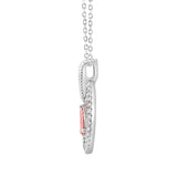 14K WHITE GOLD 1.00CT ROUND/PEAR DIAMOND LADIES PENDANT WITH CHAIN