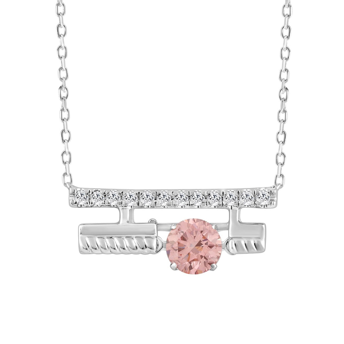 ETERNAL BLUSH COLLECTION 14K WHITE GOLD 5/8CT ROUND DIAMOND LADIES PENDANT (ROUND PINK)
