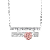 ETERNAL BLUSH COLLECTION 14K WHITE GOLD 5/8CT ROUND DIAMOND LADIES PENDANT (ROUND PINK)
