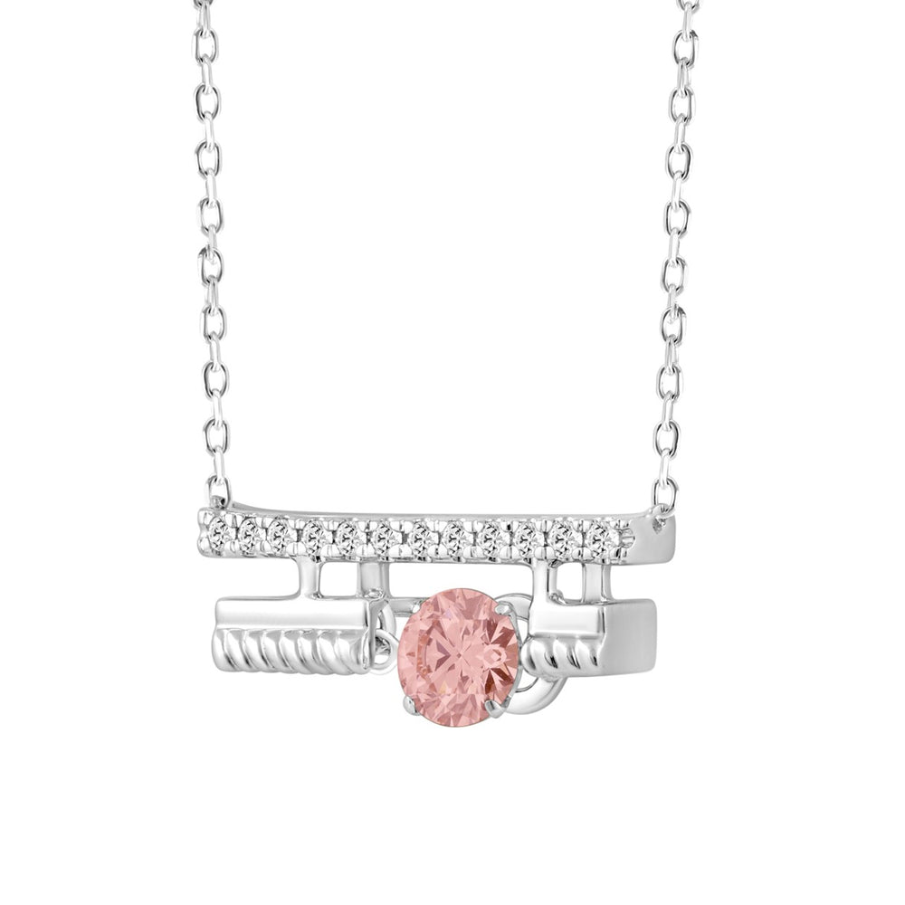 ETERNAL BLUSH COLLECTION 14K WHITE GOLD 5/8CT ROUND DIAMOND LADIES PENDANT (ROUND PINK)