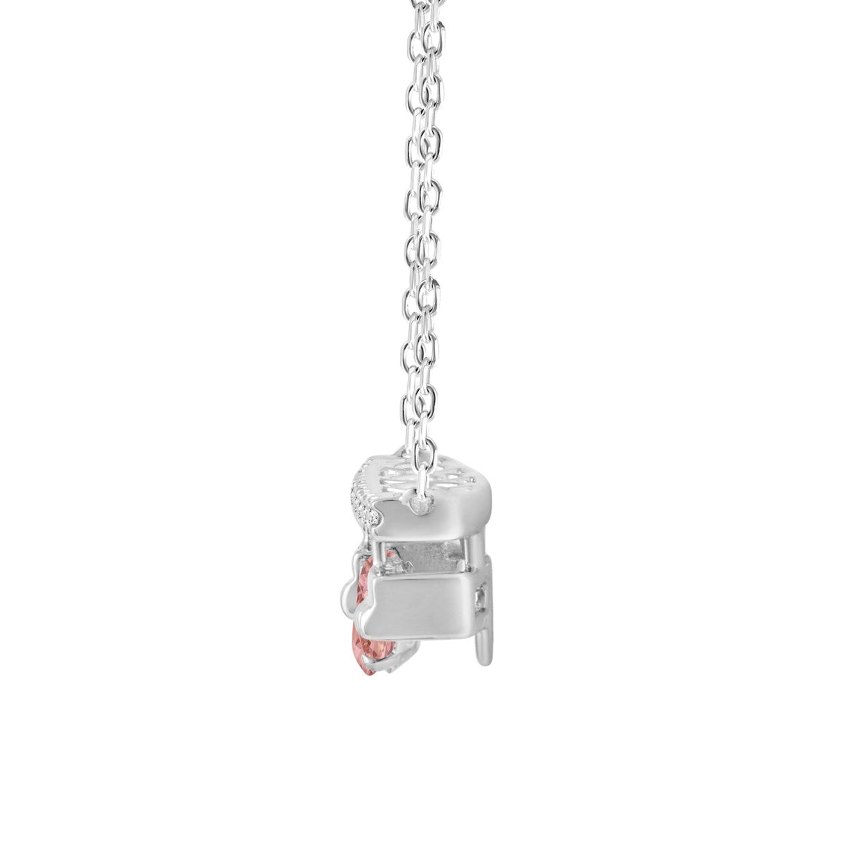 ETERNAL BLUSH COLLECTION 14K WHITE GOLD 5/8CT ROUND DIAMOND LADIES PENDANT (ROUND PINK)