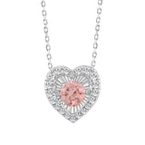ETERNAL BLUSH COLLECTION 14K WHITE GOLD 1.00CT ROUND DIAMOND LADIES PENDANT (ROUND PINK)