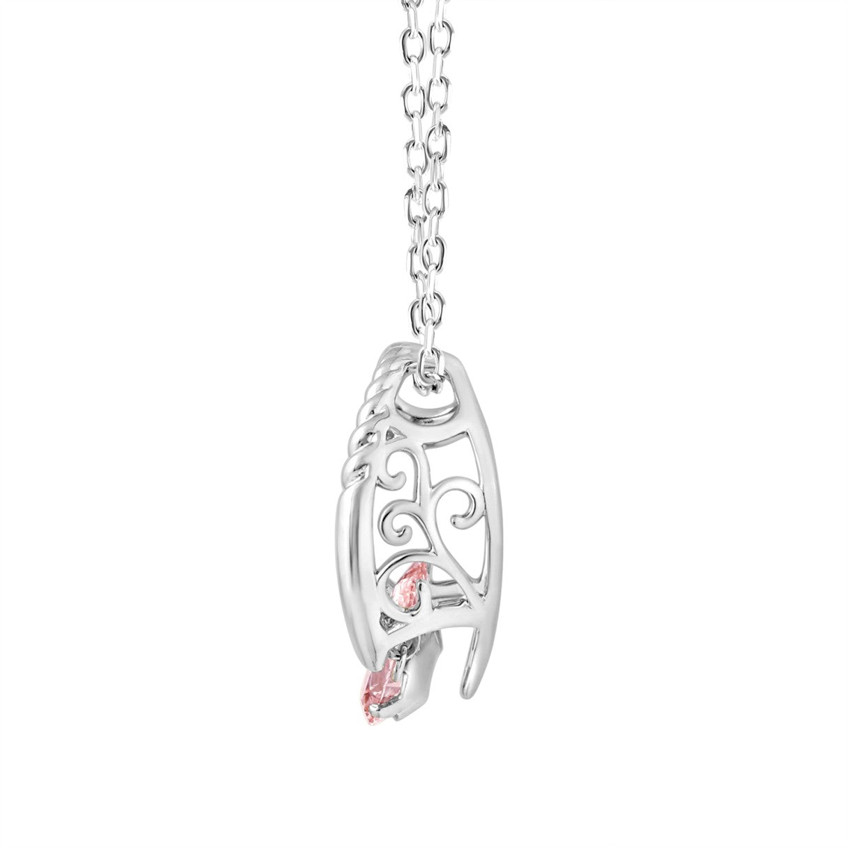ETERNAL BLUSH COLLECTION 14K WHITE GOLD 1/2CT PINK PEAR DIAMOND LADIES PENDANT WITH CHAIN