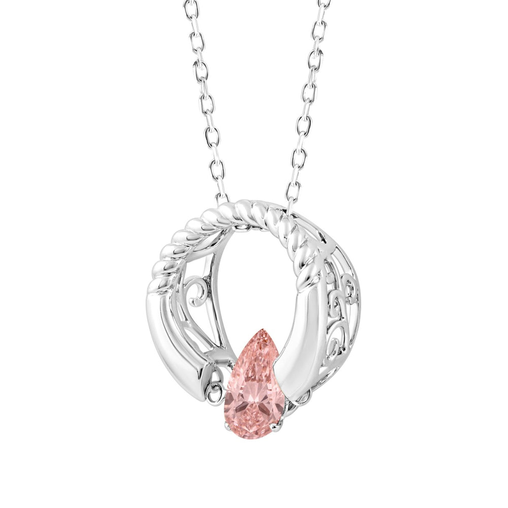 ETERNAL BLUSH COLLECTION 14K WHITE GOLD 1/2CT PINK PEAR DIAMOND LADIES PENDANT WITH CHAIN