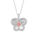 14K WHITE GOLD 3/4CT ROUND DIAMOND LADIES PENDANT WITH CHAIN