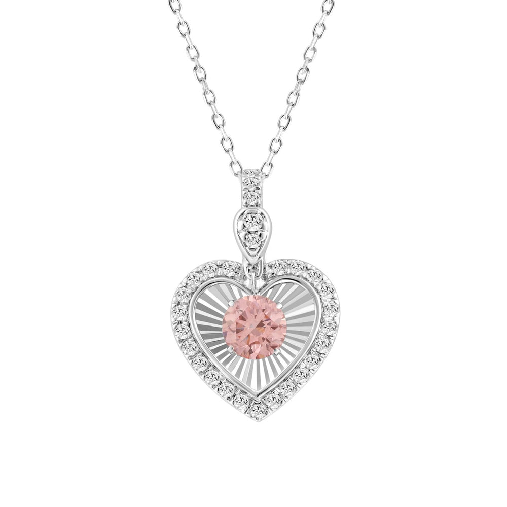 ETERNAL BLUSH COLLECTION 14K WHITE GOLD 3/4CT ROUND DIAMOND LADIES PENDANT WITH CHAIN (ROUND PINK)