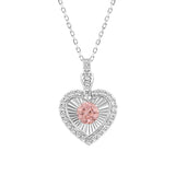 ETERNAL BLUSH COLLECTION 14K WHITE GOLD 3/4CT ROUND DIAMOND LADIES PENDANT WITH CHAIN (ROUND PINK)