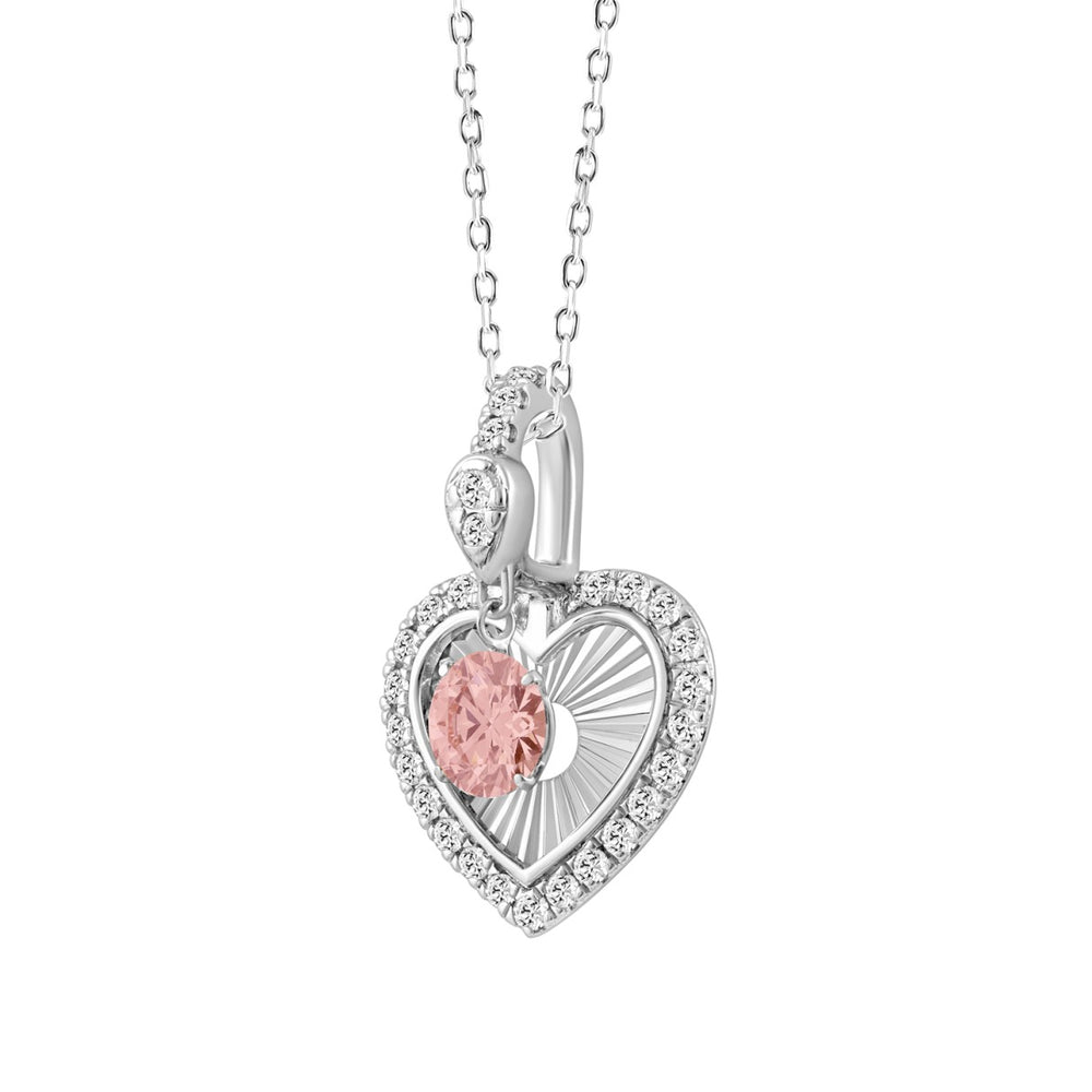 ETERNAL BLUSH COLLECTION 14K WHITE GOLD 3/4CT ROUND DIAMOND LADIES PENDANT WITH CHAIN (ROUND PINK)