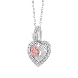 ETERNAL BLUSH COLLECTION 14K WHITE GOLD 3/4CT ROUND DIAMOND LADIES PENDANT WITH CHAIN (ROUND PINK)