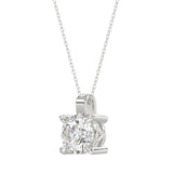 18K WHITE GOLD 1.00CT ROUND DIAMOND SOLITAIRE PENDANT WITH CHAIN (TALON CLAWS LOCK)