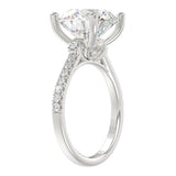 18K WHITE GOLD 4.00CT ROUND DIAMOND LADIES BRIDAL SET (CENTER STONE ROUND DIAMOND 3 1/2CT)