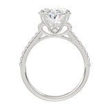 18K WHITE GOLD 4.00CT ROUND/OVAL DIAMOND LADIES BRIDAL SET (CENTER STONE OVAL DIAMOND 3 1/2CT)