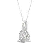 18K WHITE GOLD 1.00CT PEAR DIAMOND SOLITAIRE PENDANT WITH CHAIN (TALON CLAWS LOCK)