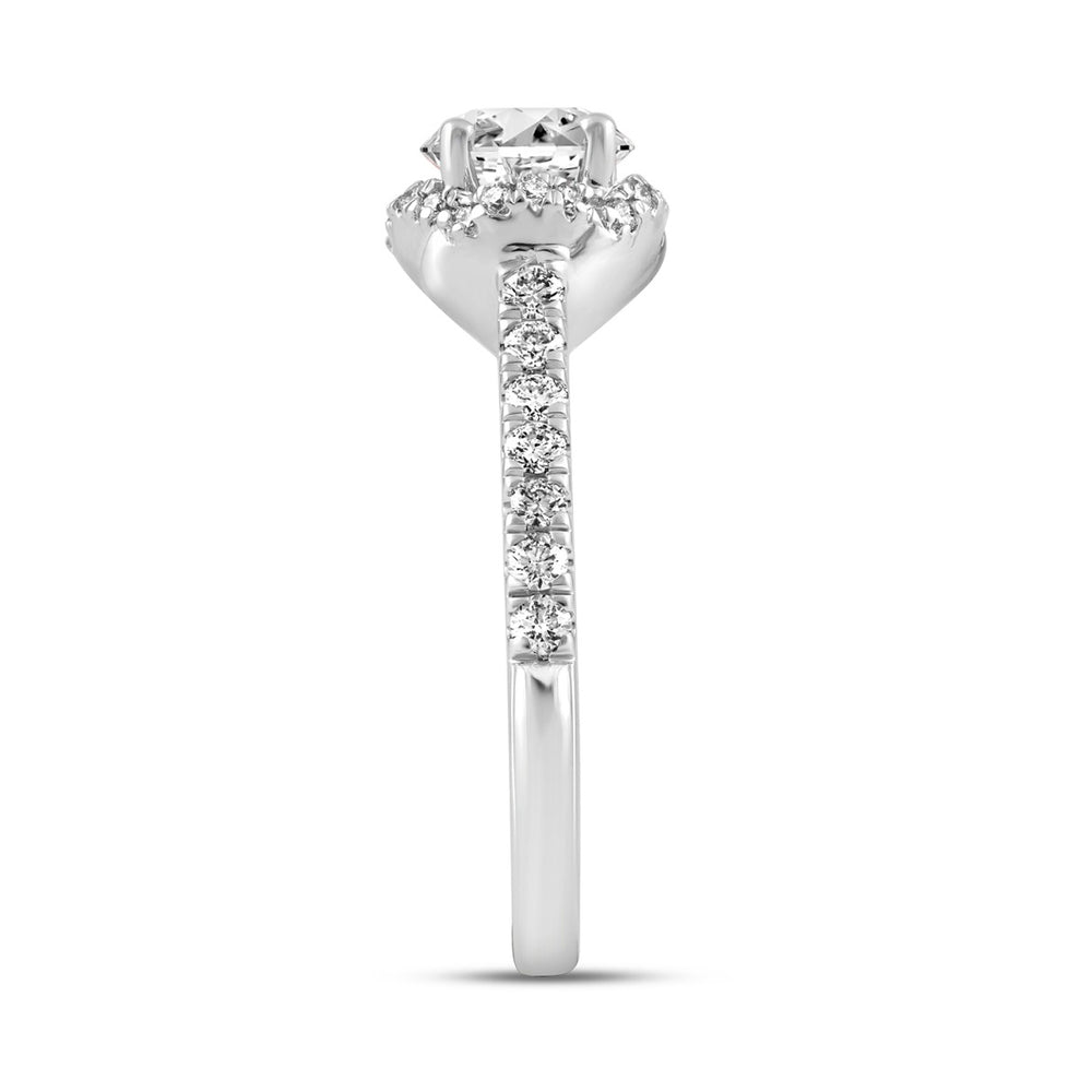 18K WHITE GOLD 1 1/2CT ROUND DIAMOND LADIES RING (CENTER STONE ROUND DIAMOND 1CT)