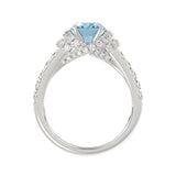 14K WHITE GOLD 2 3/4CT ROUND/OVAL BLUE DIAMOND LADIES RING (CENTER STONE OVAL BLUE DIAMOND 2.00CT)