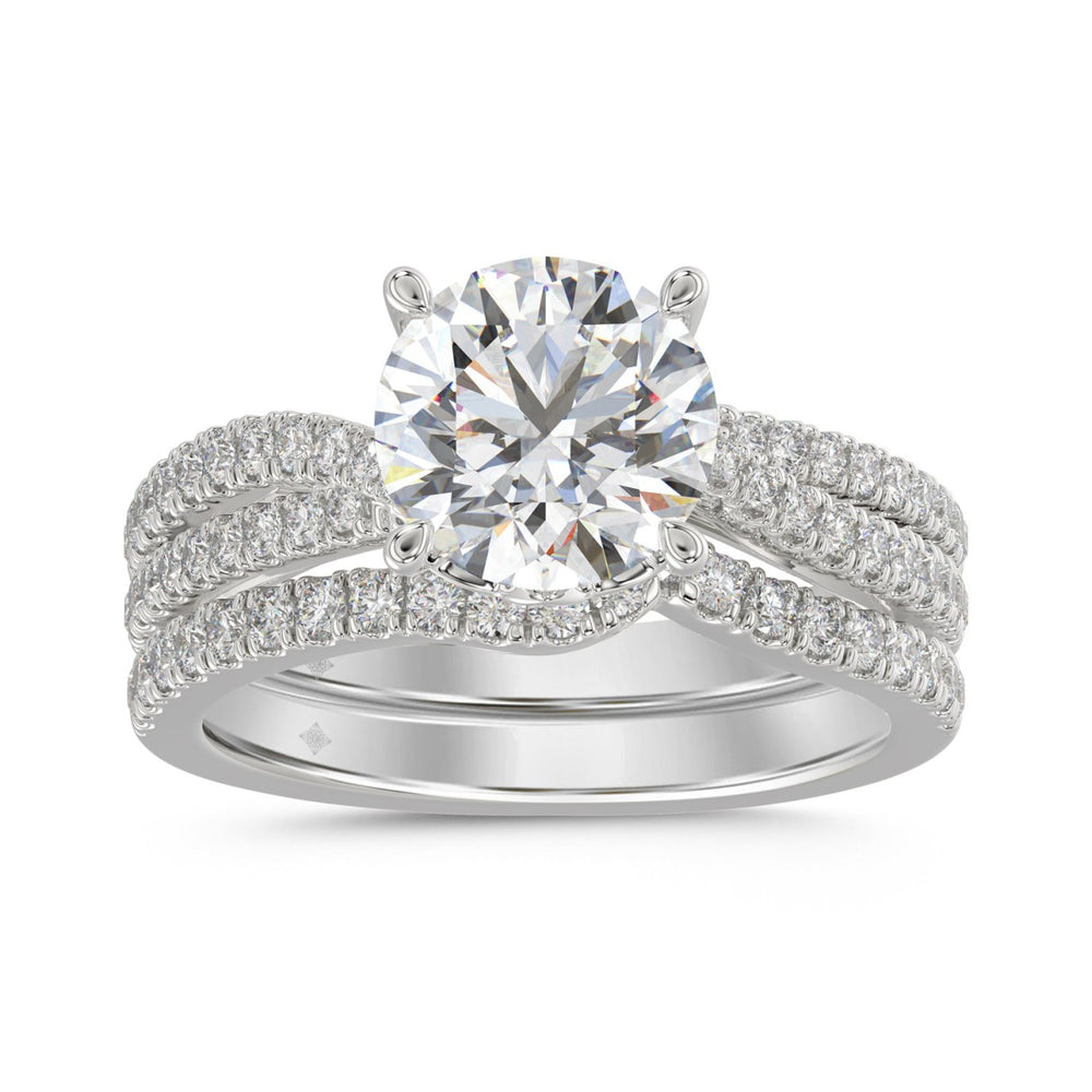 14K WHITE GOLD 2 1/2CT ROUND DIAMOND BRIDAL SET (CENTER STONE ROUND DIAMOND 2CT)