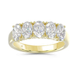 14K YELLOW GOLD 2.00CT OVAL DIAMOND LADIES BAND