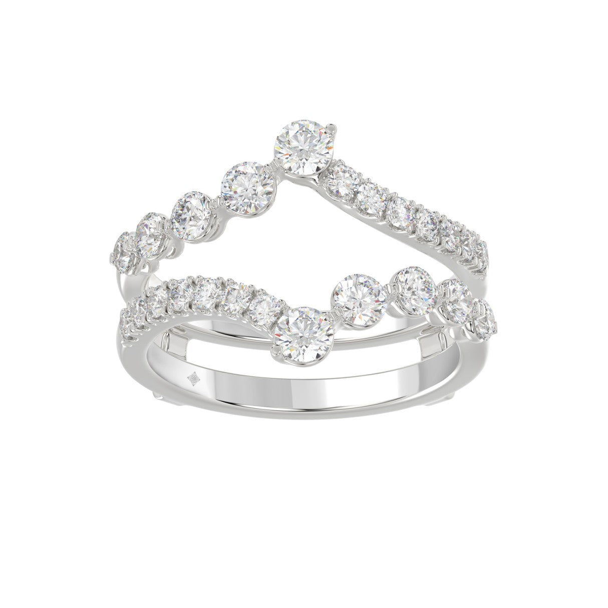 14K WHITE GOLD 1.00CT ROUND DIAMOND LADIES WRAP RING