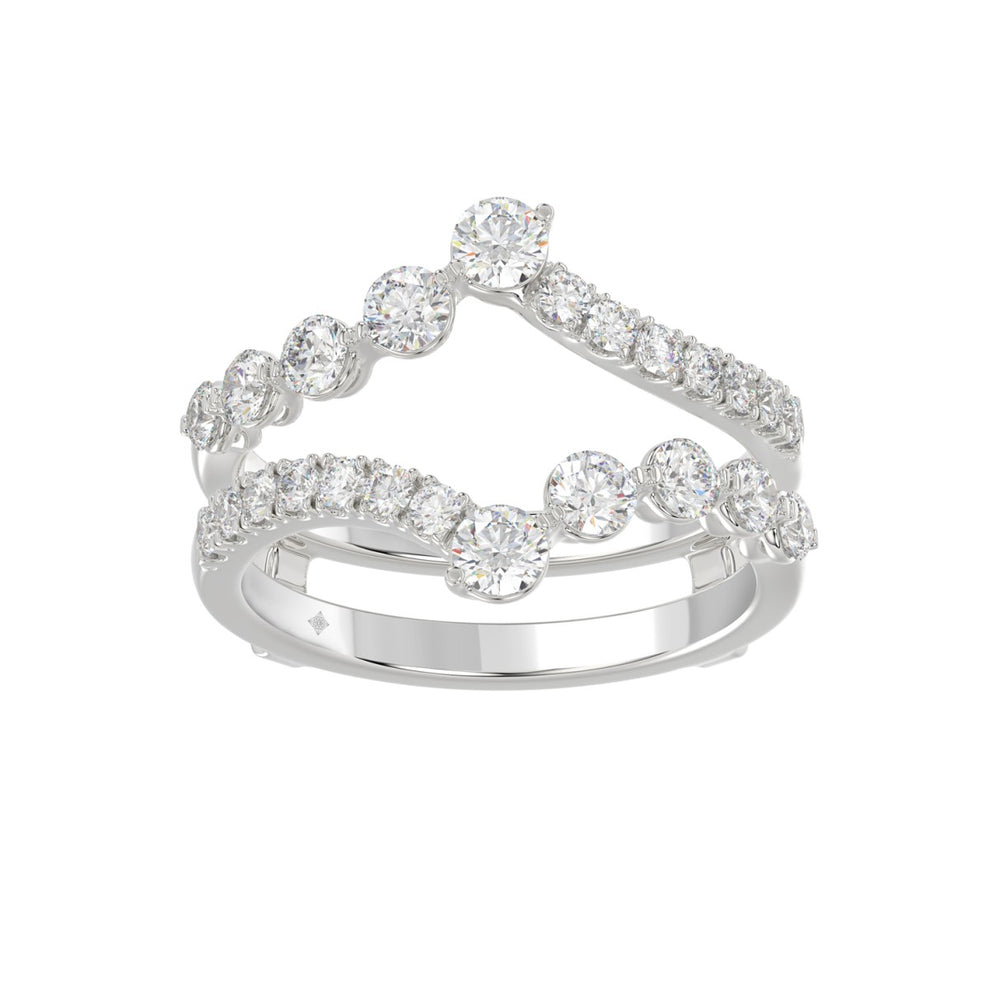 14K WHITE GOLD 1.00CT ROUND DIAMOND LADIES WRAP RING