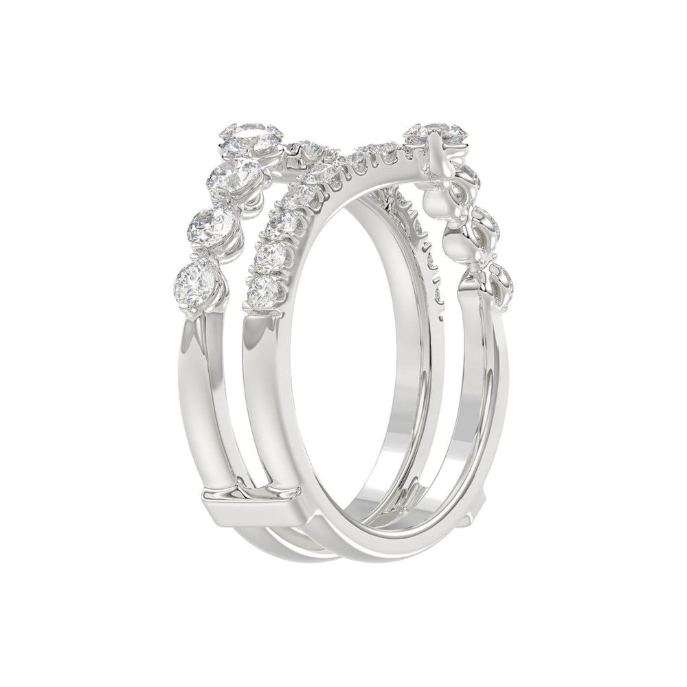 14K WHITE GOLD 1.00CT ROUND DIAMOND LADIES WRAP RING