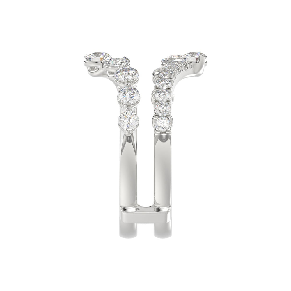 14K WHITE GOLD 1.00CT ROUND DIAMOND LADIES WRAP RING