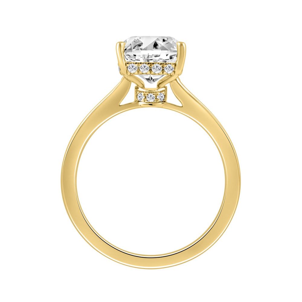 14K YELLOW GOLD 3 1/2CT ROUND/BAGUETTE/RADIANT DIAMOND LADIES RING
