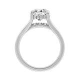 14K WHITE GOLD 2 1/2CT ROUND/CUSHION DIAMOND LADIES RING (CENTER STONE CUSHION DIAMOND 2CT)