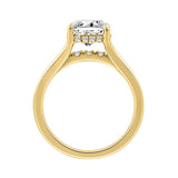 14K YELLOW GOLD 2 1/2CT ROUND/CUSHION DIAMOND LADIES RING (CENTER STONE CUSHION DIAMOND 2CT)