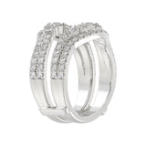 14K WHITE GOLD 1 1/4CT ROUND DIAMOND LADIES WRAP RING