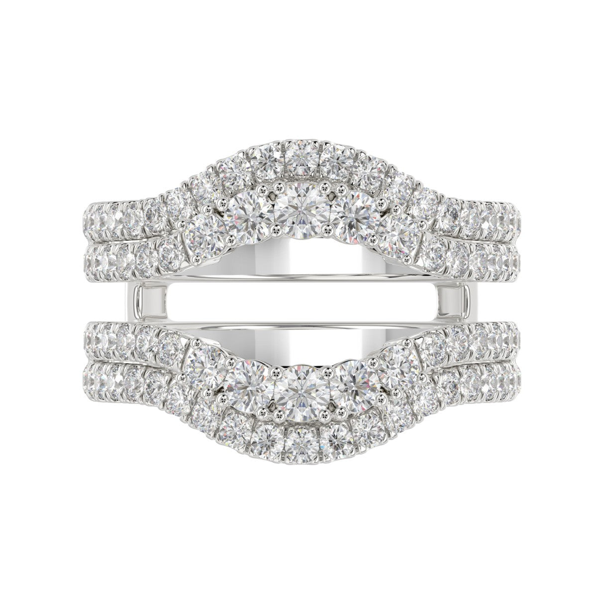 14K WHITE GOLD 1 1/4CT ROUND DIAMOND LADIES WRAP RING