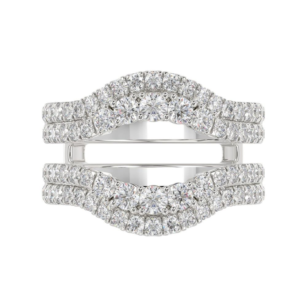 14K WHITE GOLD 1 1/4CT ROUND DIAMOND LADIES WRAP RING